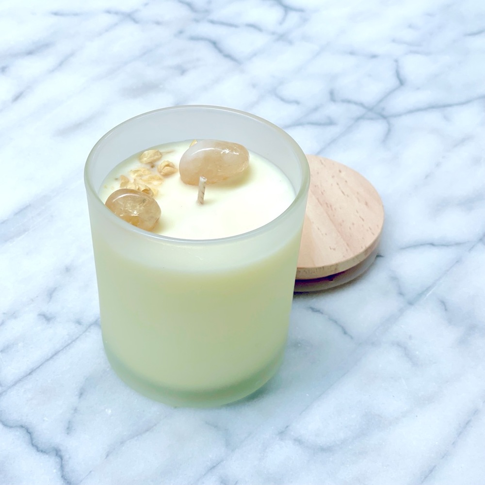 Citrine + Orange Blossom-Reiki Infused Candle